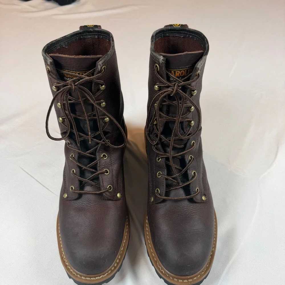 Carolina Mens 1821 Logger Work Boots Brown Leather Lace Up Steel Toe 11 D